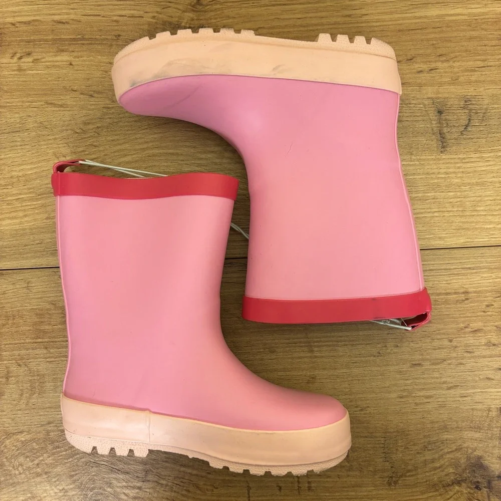 HARPER CANYON Audra Rain Boots Pink Kids Size 10 Rubber Waterproof Pull On
